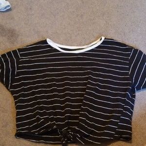 Cropped shirt with a stripes